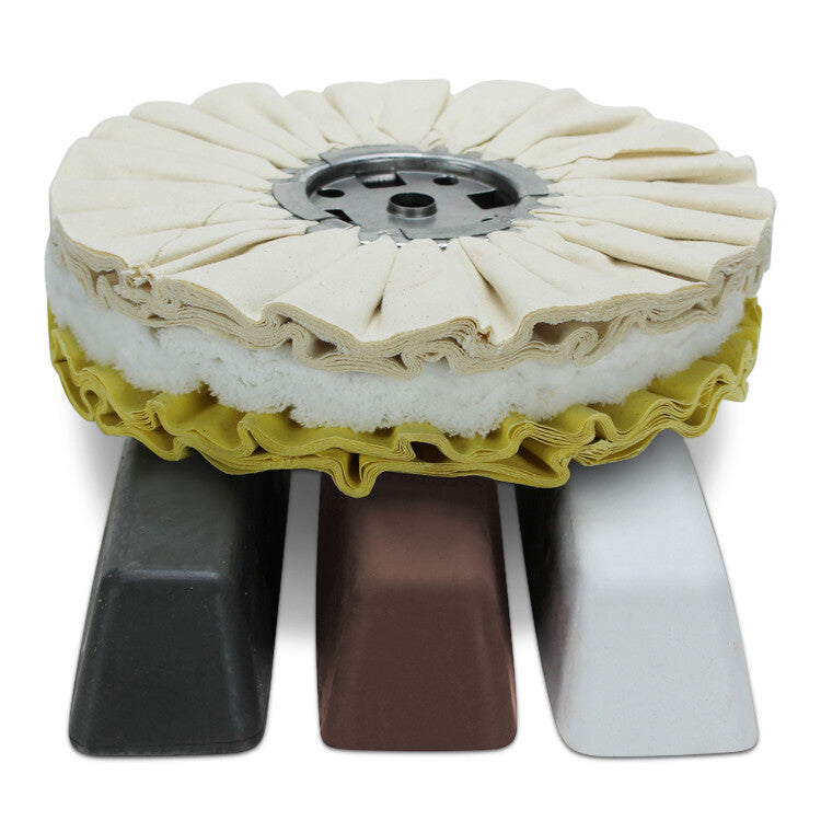 6 Piece Aluminum Buffing Kit: 10" Airway Buffing Wheels & Xl Polishing