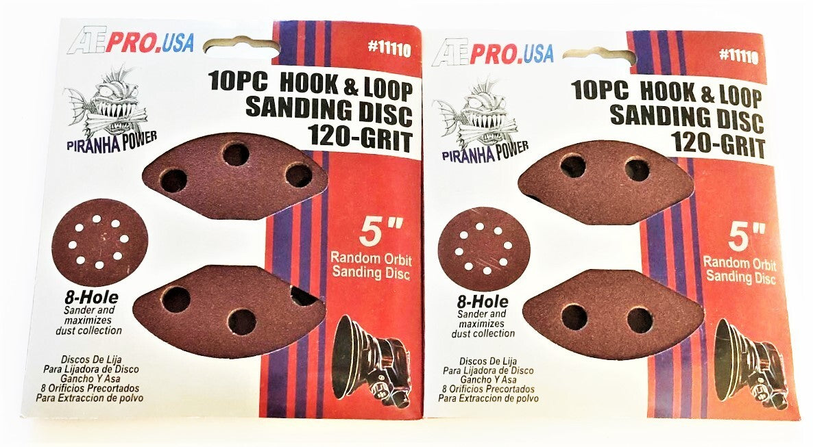 ATE Pro 5" Hook and Loop 8 Hole Sanding Discs - 120 Grit by ATE Pro