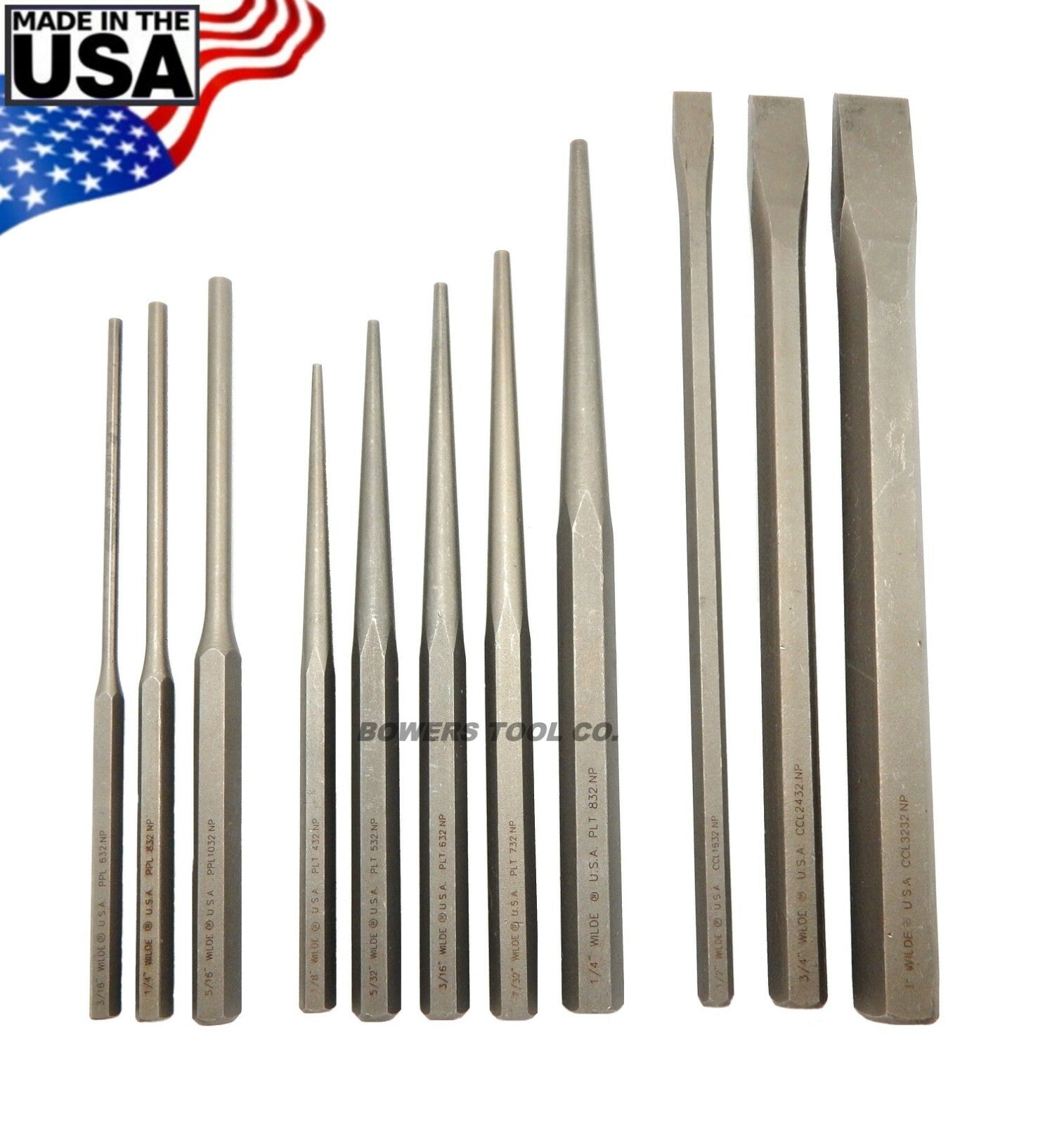 Wilde 11pc Long Punch and Chisel Set