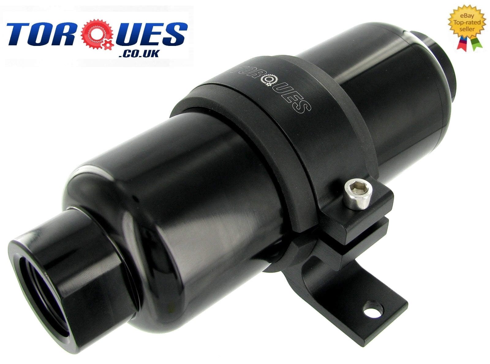An -12 (jic -12 Orb-12) Black Anodised Billet Fuel Filter 30 Micron