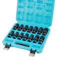 14PC Universal Impact Swivel Socket Set 3/8" Dr Sae Metric Shallow