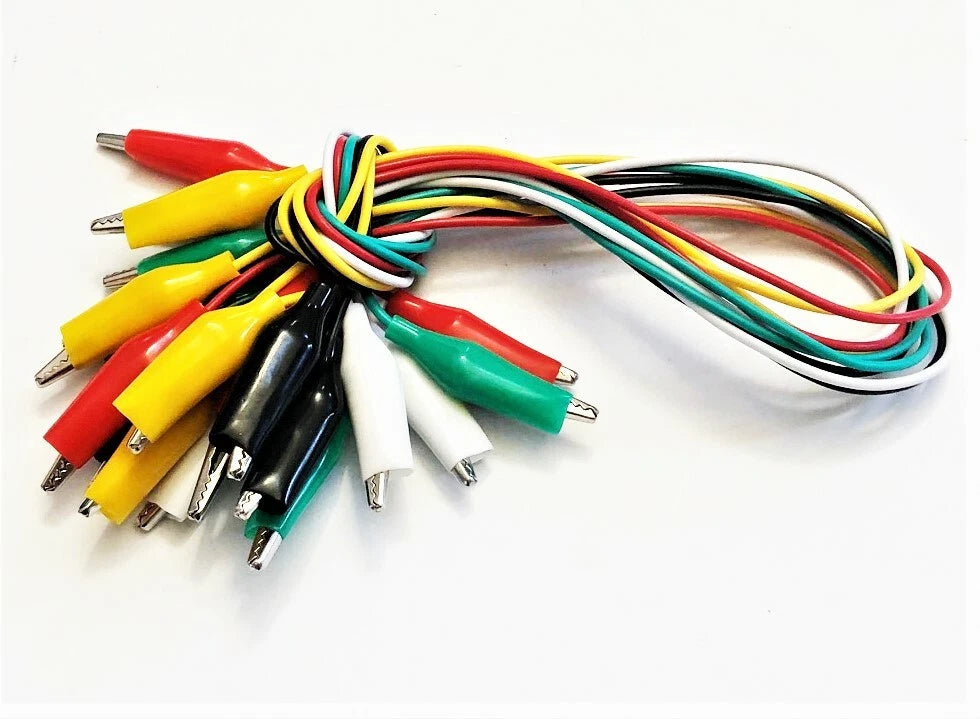 Insulated Wire Test Leads 20" Alligator Clip Jumper Wire Multi Color