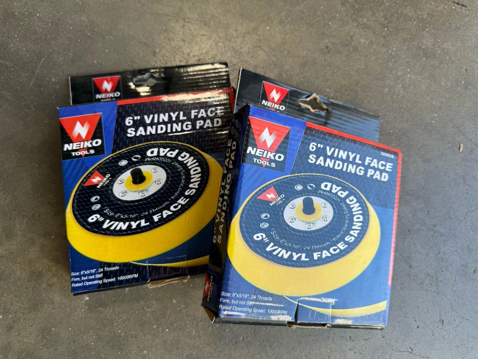 Lot2 Neiko 6” Vinyl Face Sanding & Polishing Pad For Orbital Dual