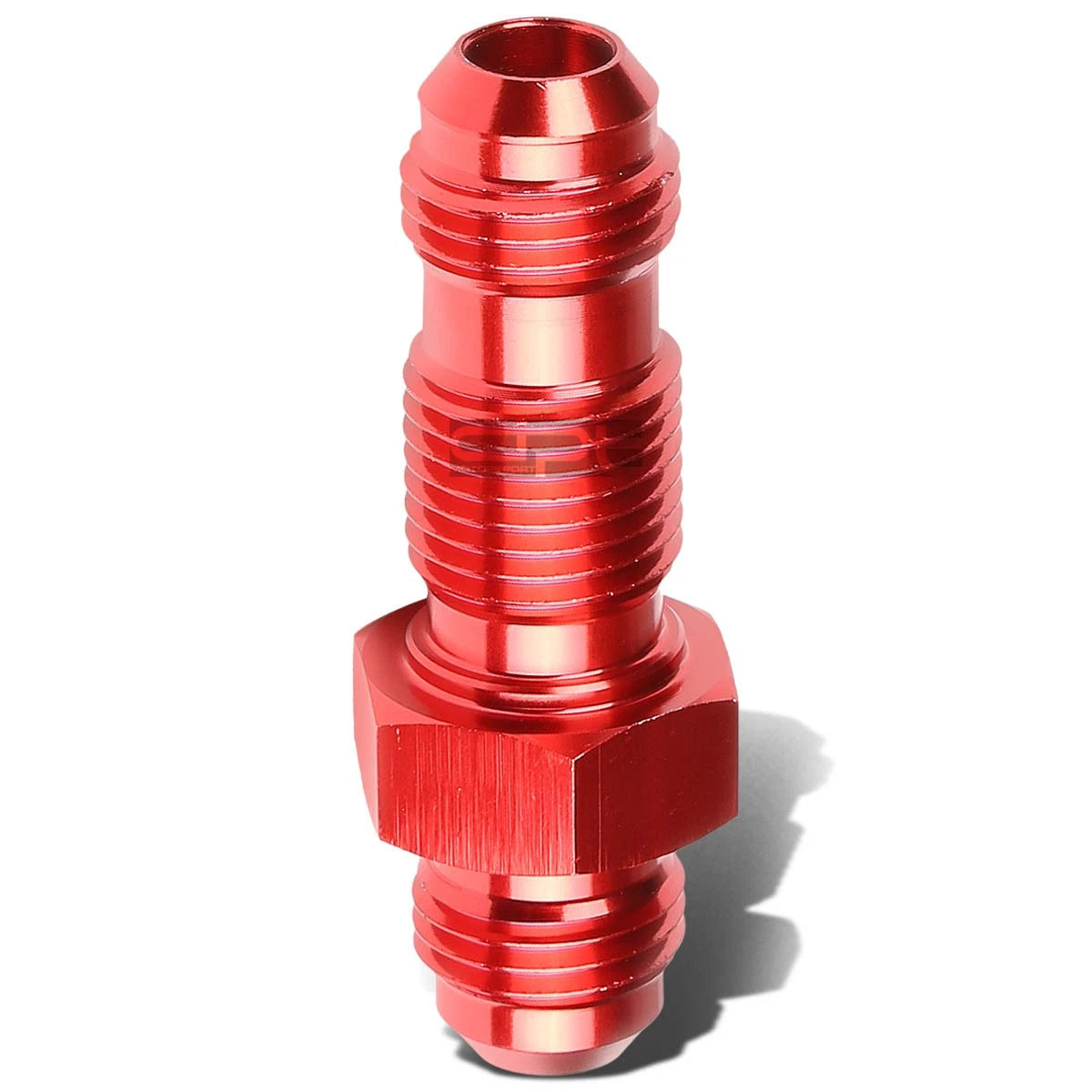 6an An-6 Male Thread Straight Bulkhead Flare Red Aluminum Anodized