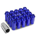 Open End M12x1.5 50mm Tall 25mm Od Blue Aluminum Jdm Lug Nuts+adapter