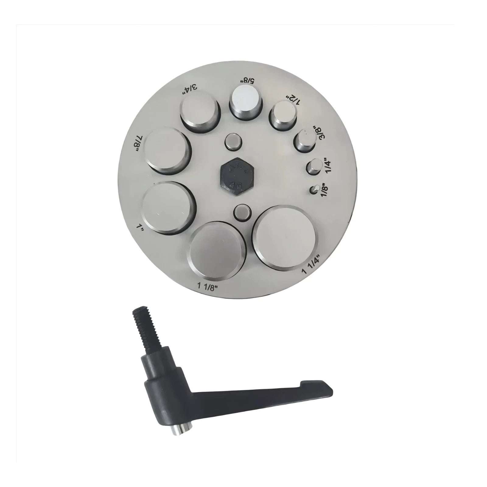 Round Disc Cutter Set With 10 Punches - Sizes From 1/8" To 1-1/4"