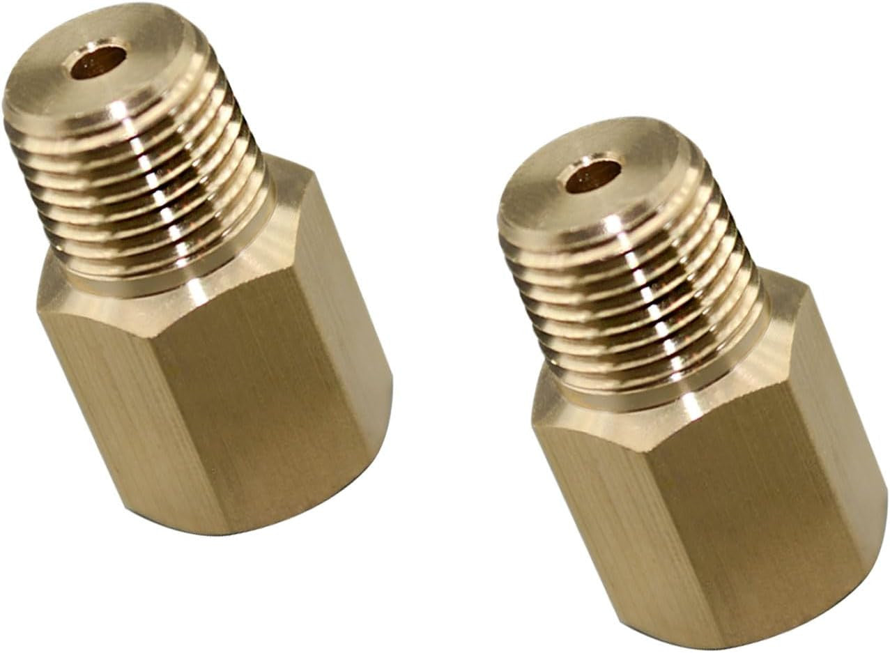 2PCS 1/8 BSPT Male to 1/8-27 NPT Female, Thread Adapter for Gauge