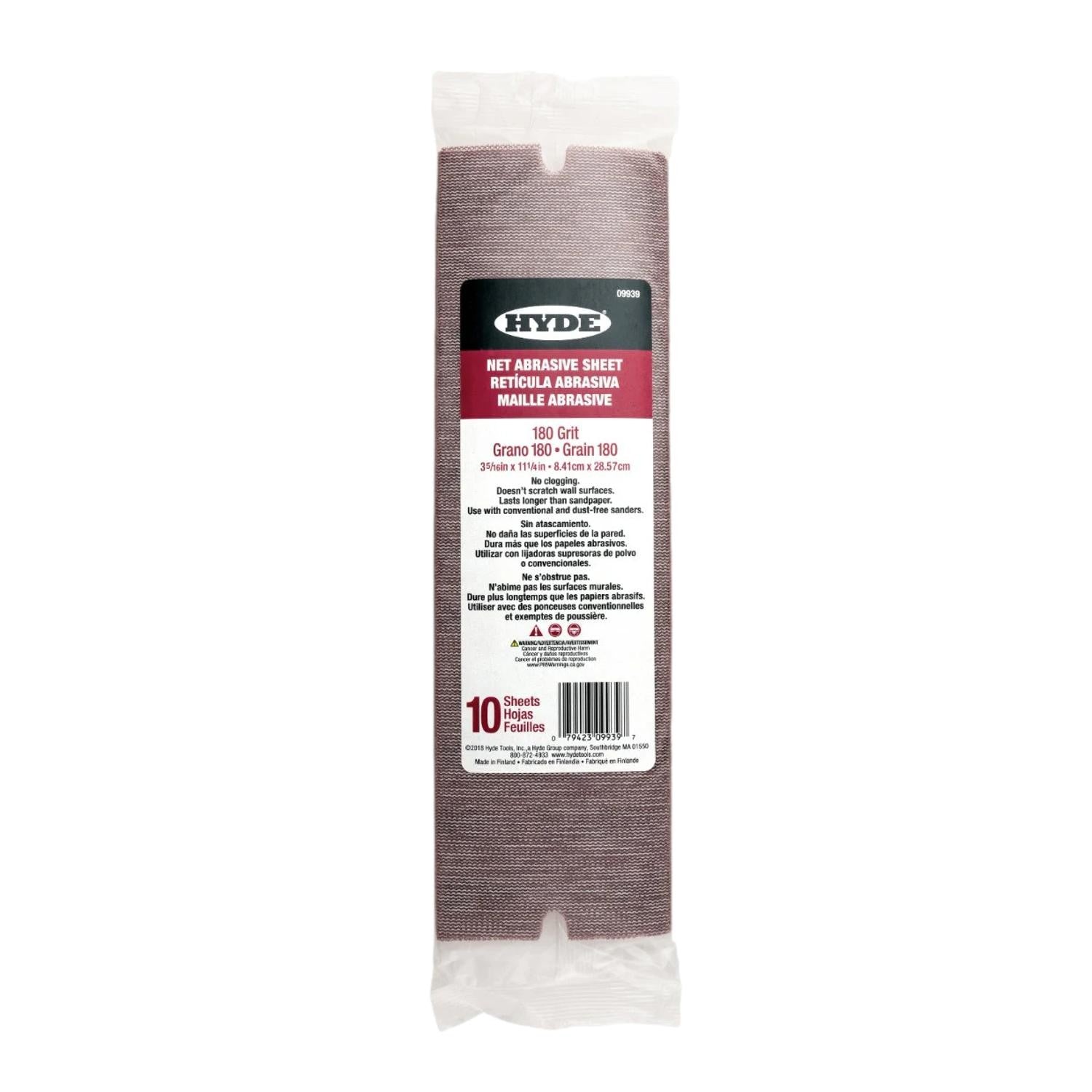 Hyde 09939 Net Abrasive Sanding Sheets 180 Grit (10 pack)