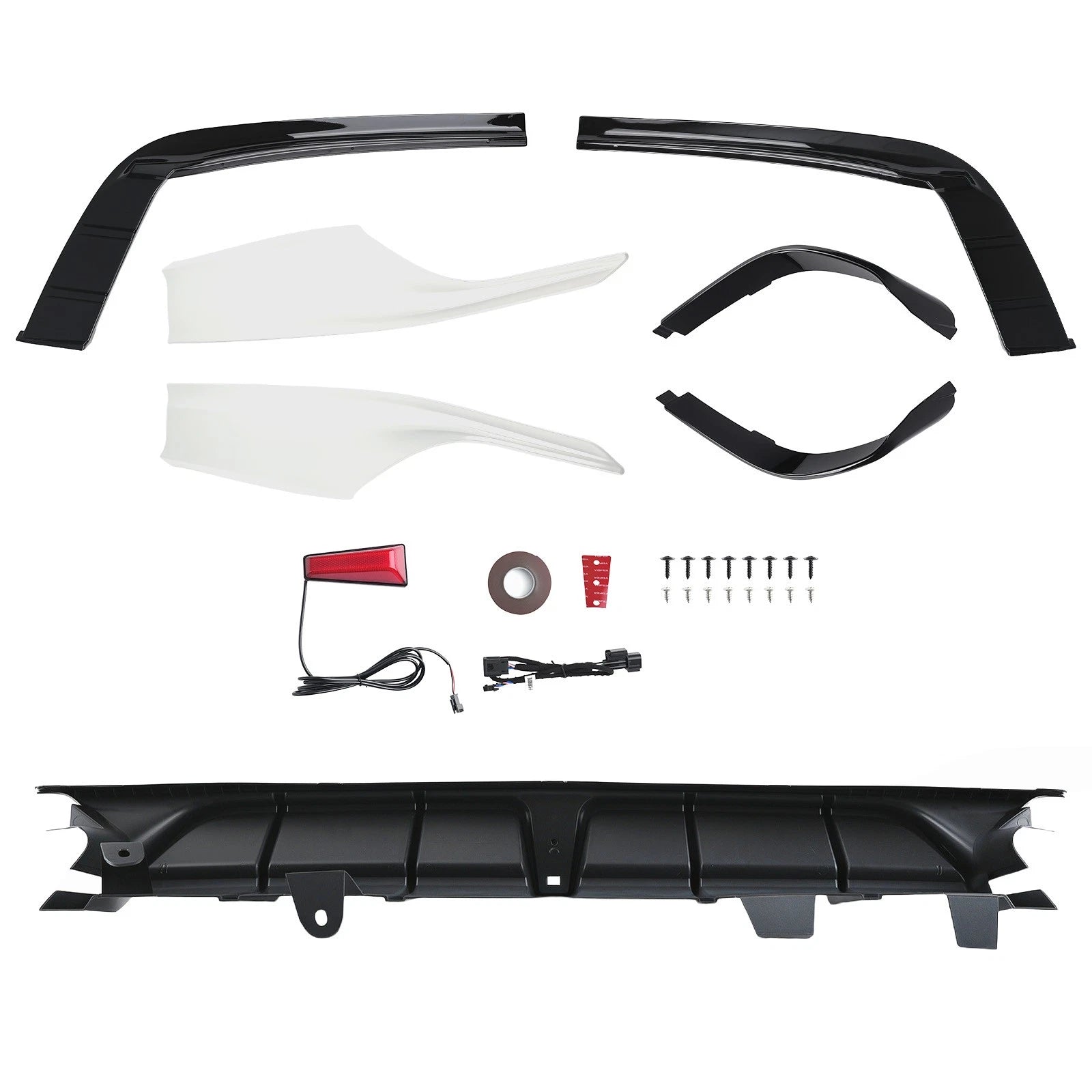 Rear Bumper Diffuser+Corne<wbr/>r Apron For 2018-22 Accord Platinum White Pearl Yofer