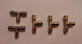 Tube Fitting Metal TEE Union Push In to Connect 1/4 OD 5 PCS