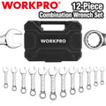 WORKPRO 12PIECES Stubby Combination Wrench Set Metric 8-19mm Steel