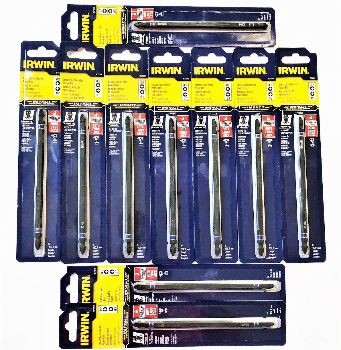 10 IRWIN 6" IMPACT #2 PHILLIPS PH2 DOUBLE ENDED SCREW DRIVER BITS 1871082Opens i