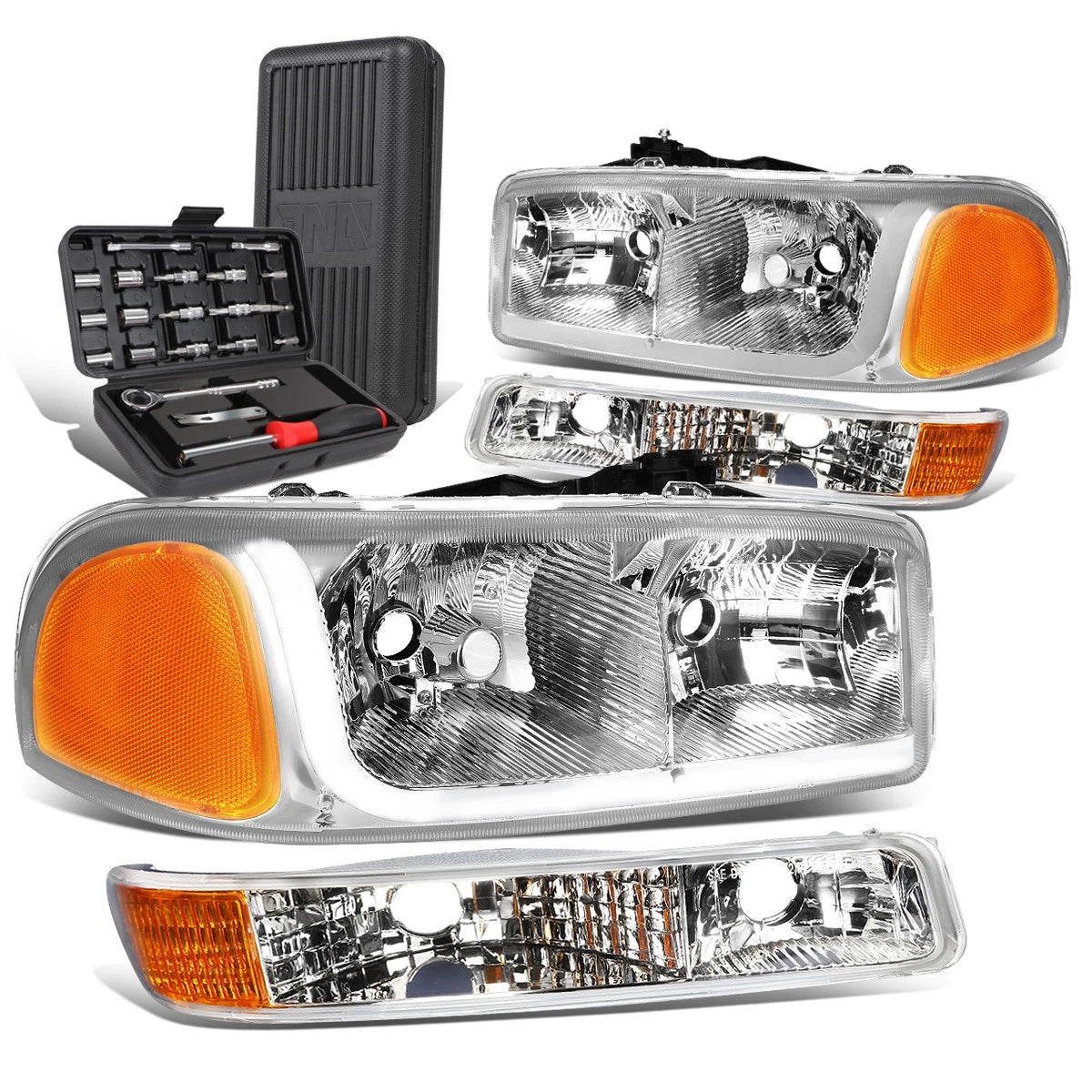 For 1999-2007 Gmc Sierra Led Drl Bar Chrome/amber | Built Supply Co