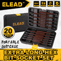 20PC Extra-Long Allen Hex Bit Socket Set 3/8" Drive SAE & Metric by Unbranded