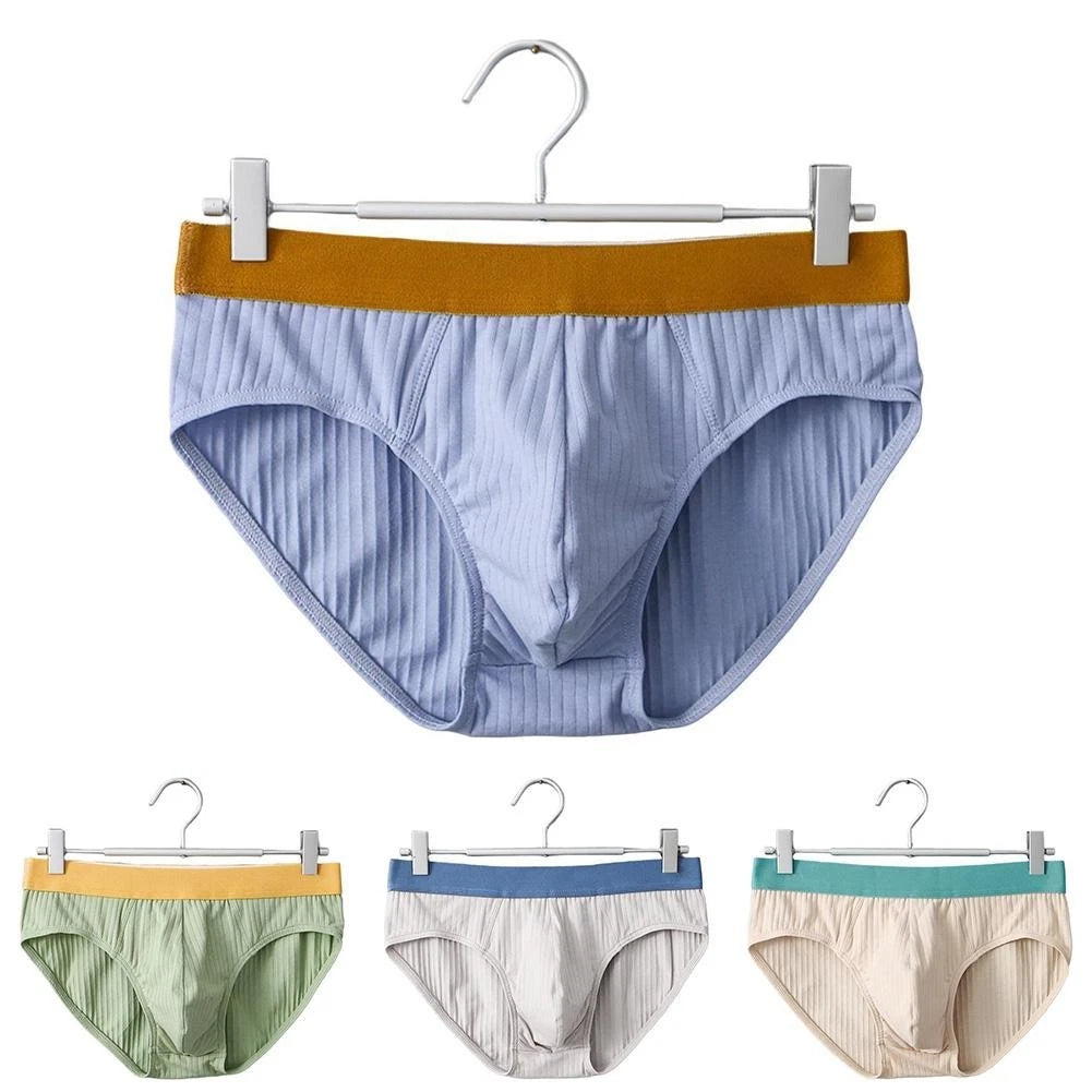 Striped Pouch Underwear For Men Cotton Soft And Breathable Briefs
