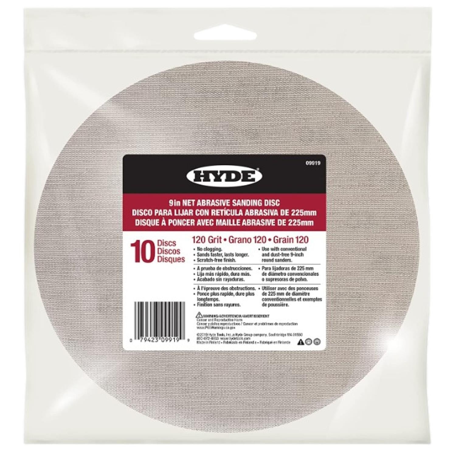 Hyde Net Abrasive Wall Sanding Discs 9" 120 Grit 10 | Built Supply Co
