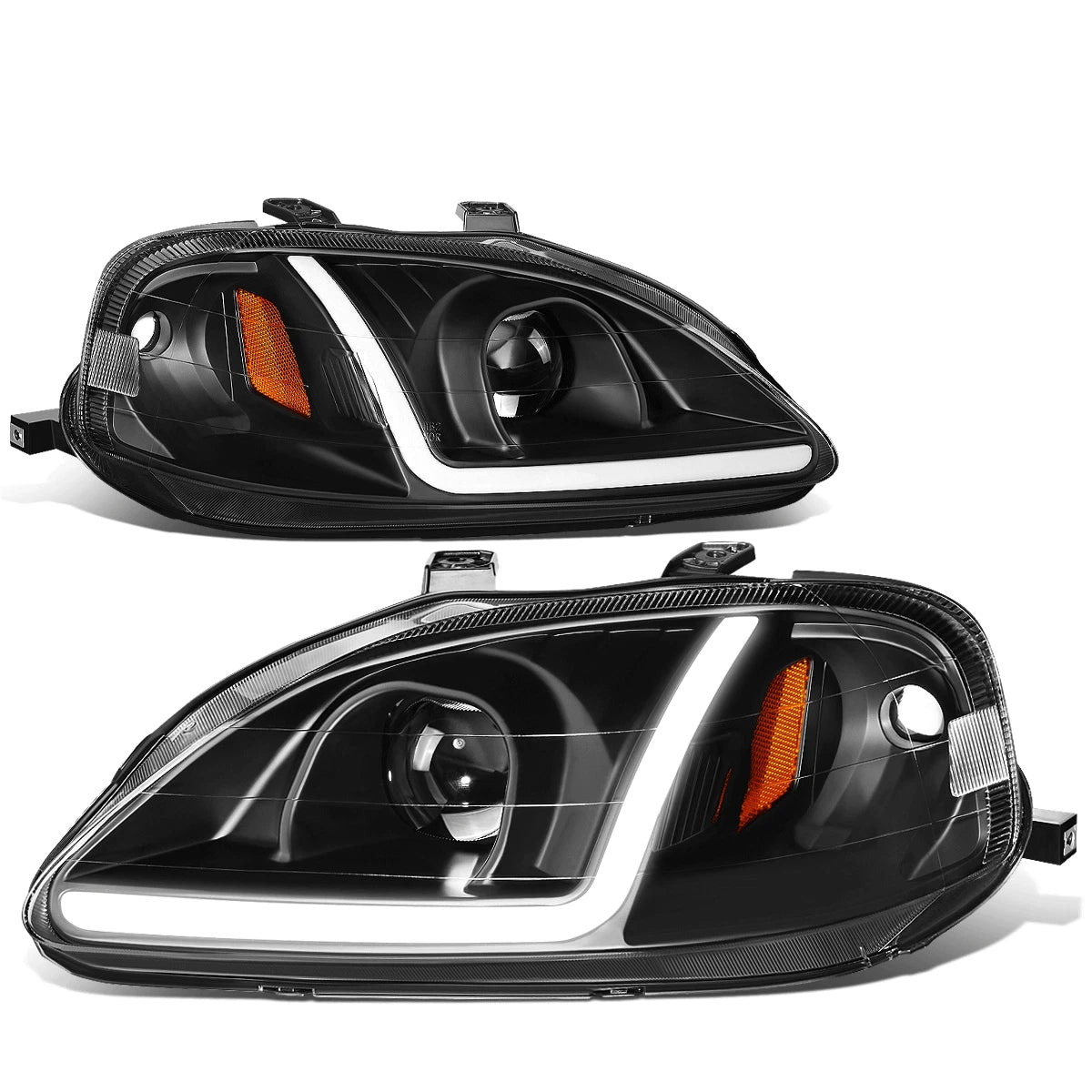 For 1999-2000 Honda Civic Led Drl Black/amber | Built Supply Co