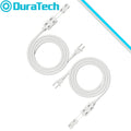 DuraTech 2PC 12 FT Extension Cord Multiple Outlets 2-Prong Plugs 3