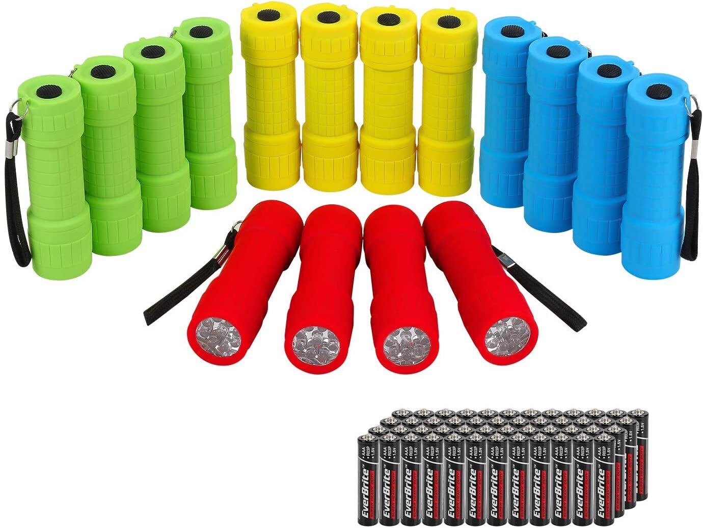 EverBrite 16 Pack Mini LED Flashlight Set by EverBrite