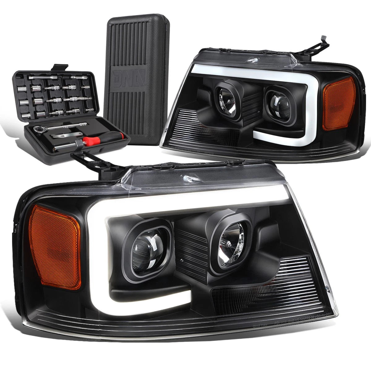 For 2004-2008 Ford F-150 Led Drl Bar Black/amber | Built Supply Co