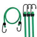 WORKPRO 24 Inch Bungee Cord with Hooks 4 Pack Rubber Heavy Duty Straps Green