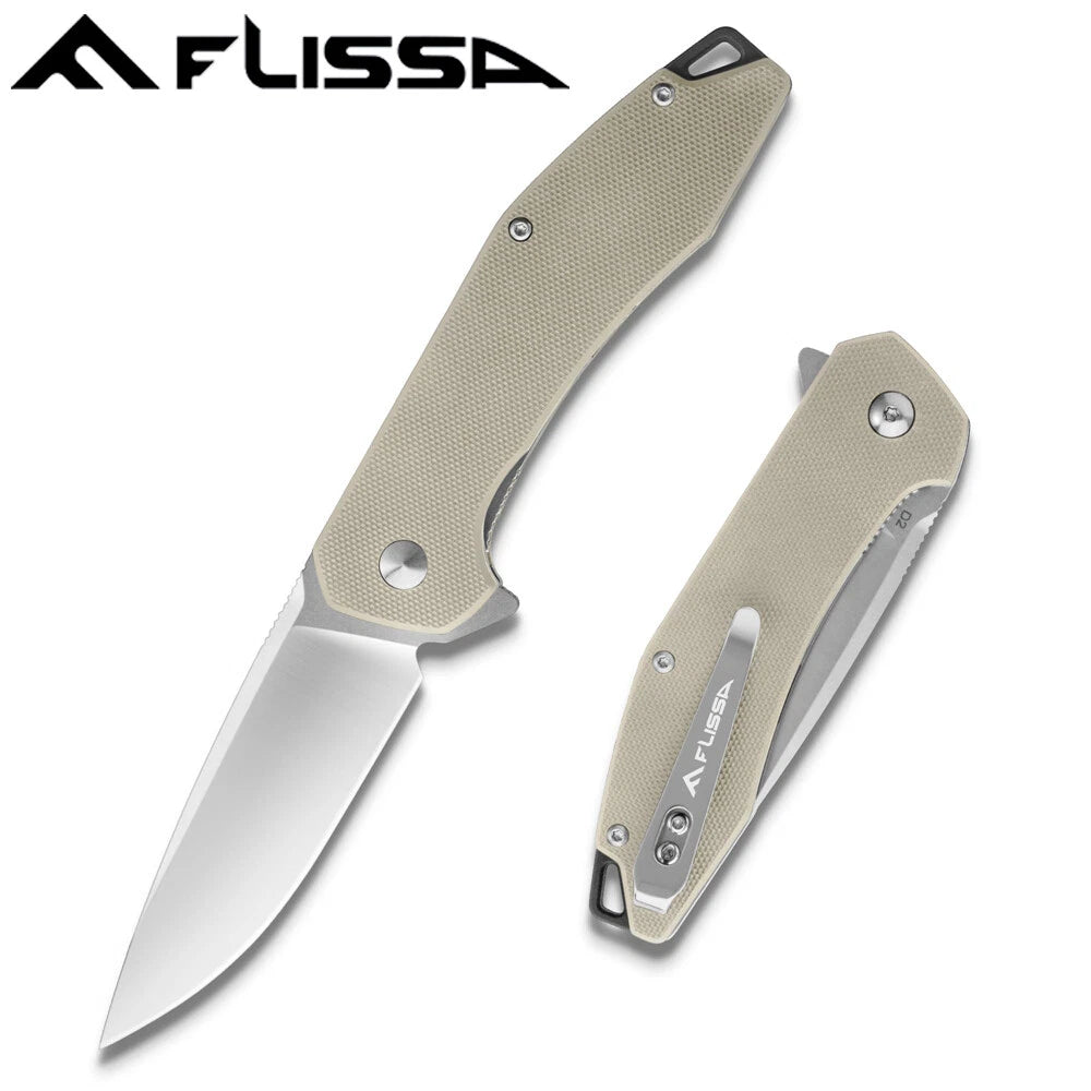 Flissa Pocket Folding Tactical Knife D2 Blades Liner Lock Edc Knife