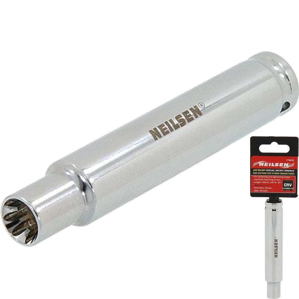 Neilsen Deep Special Socket Intake Manifold Screw Wrench 3/8" 100mm by Neilsen