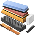 9PCS Knife Sharpening Stone Kit Dual Whetstone 400 1000 3000 8000 Grit