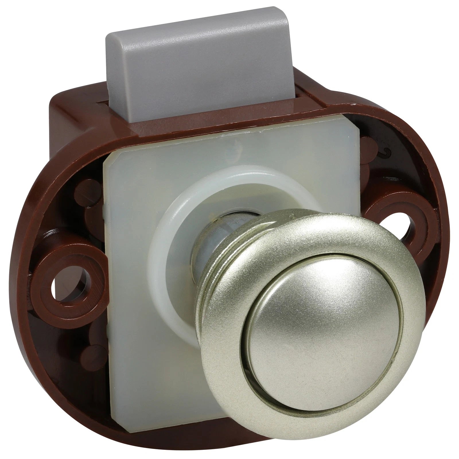 Rok Hardware Concealed Push Button Drawer Knob Lock For Cabinet,