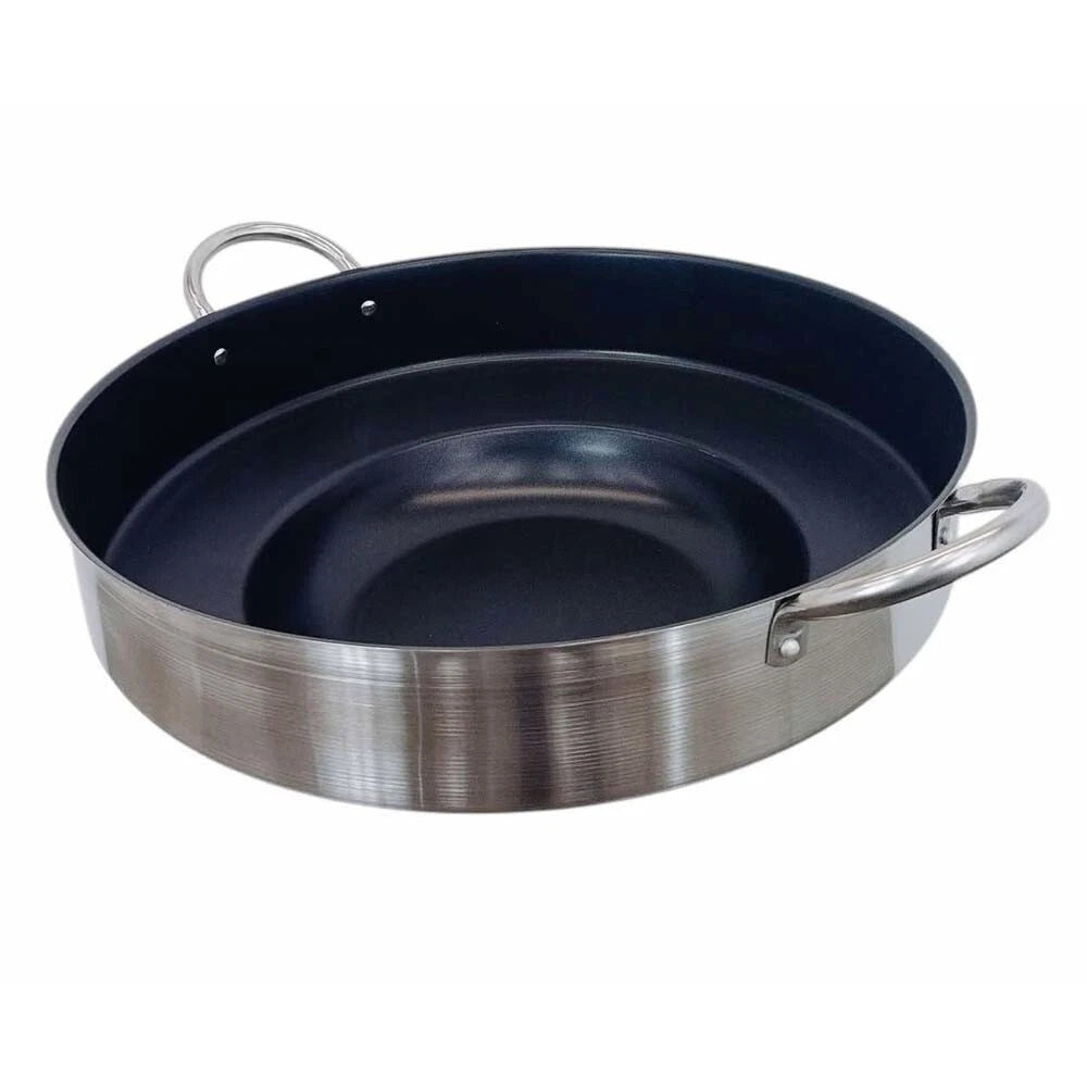 Non-stick Stainless Steel Hd Comal Concave Frying Bowl 23"x7" Para