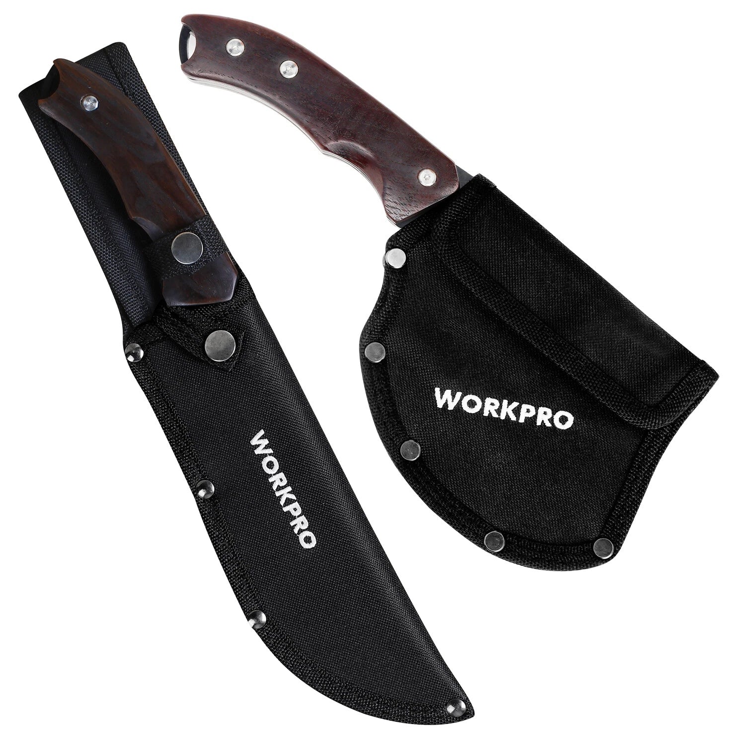 Survival Hunting Axe Fixed Blade Knife Combo Full Tang Wood Handle