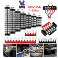 Us Dual Row 3-12 Positions 600V 15a Screw Terminal Block Terminal
