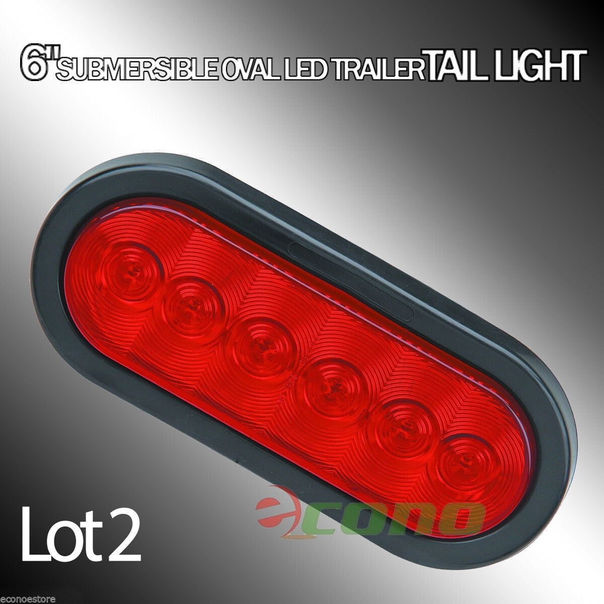 2 Trailer Truck Lights LED RED Signal 6" Oval Stop Turn Tail Marine Waterproof