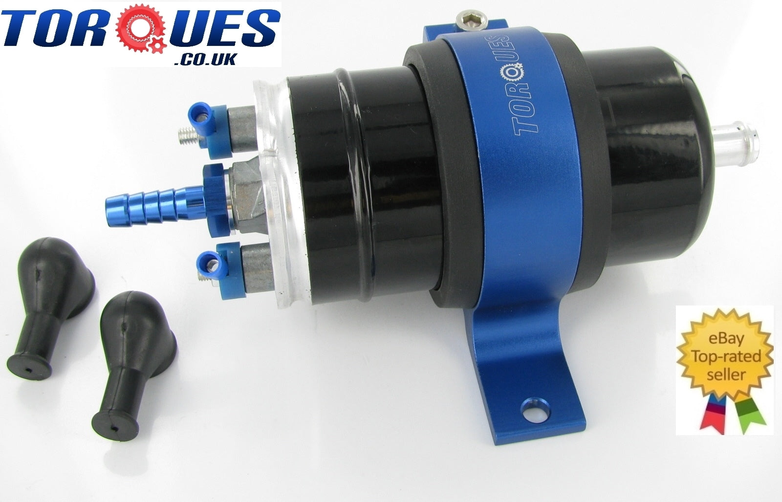 SYTEC OTP020- Inline Fuel Pump + Billet Cradle + Barbed Push On