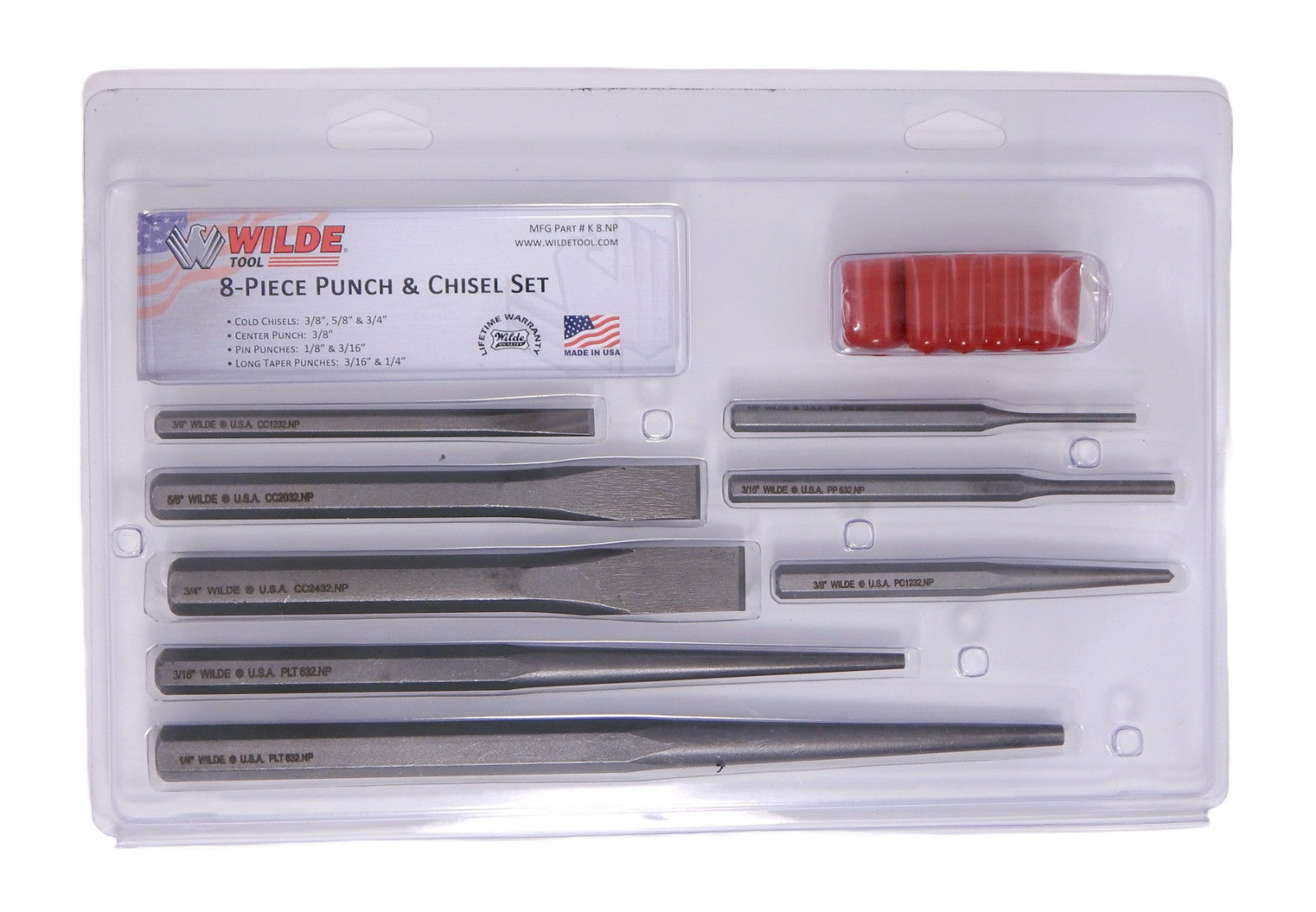 Wilde Tool 8pc Punch & Chisel Set - Made in USA