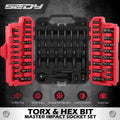 73PC Hex Torx Bit Impact Socket Set SAE Metric Deep Shallow Ratchet