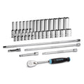 Capri Tools 1/4 In. Drive Master 6-point Socket Set, Metric, 34-piece