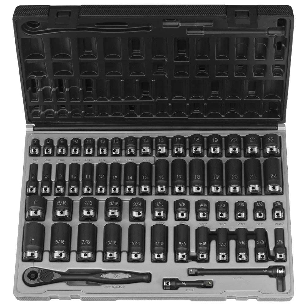 Grey Pneumatic 81659crd 3/8" Dr. Fract. & Metric Duo-socket Set - 6 Pt