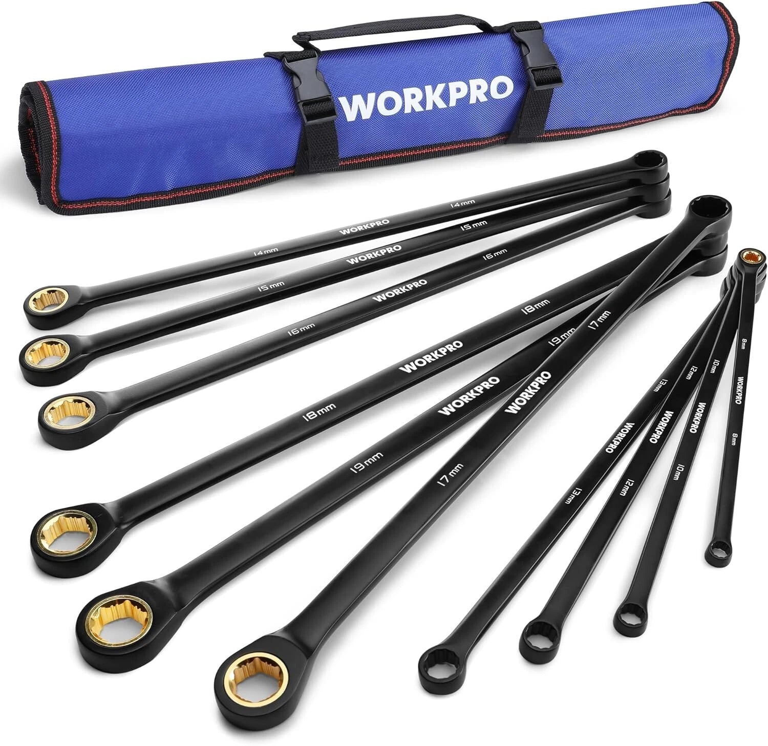 Workpro Extra Long Ratcheting Wrench Set- Combination Anti-slip