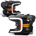 Fit 18-20 Ford F150 Black/ Amber Led Drl Headlights | Built Supply Co