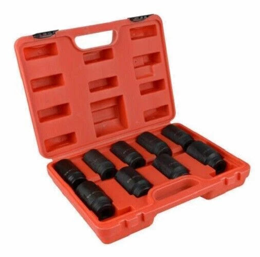 1/2" Drive 9pcs Deep Impact Socket Set Metric 29mm-38mm Axle Hub Nut Socket Kits