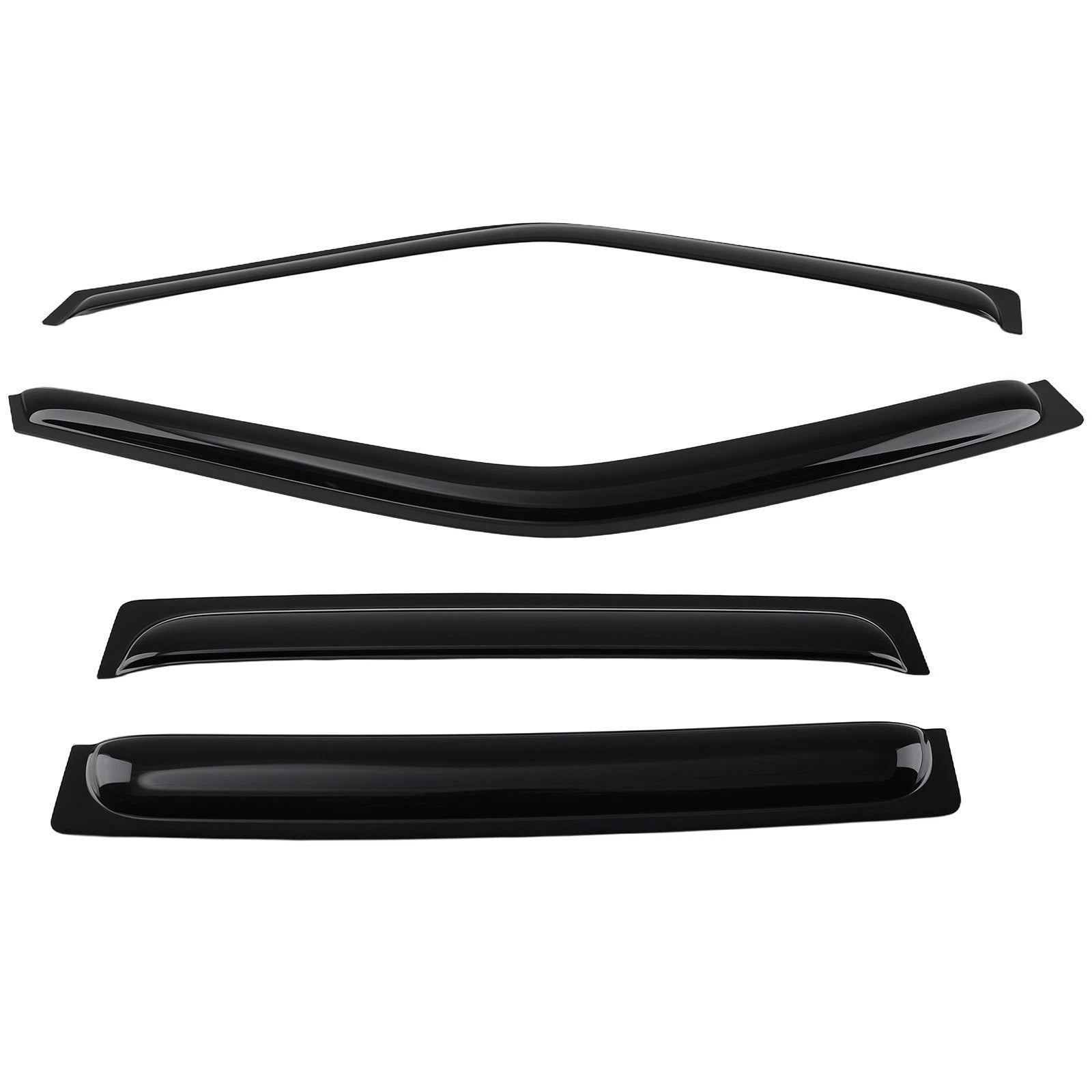 Wind Deflectors Rain Guards for Nissan Frontier Crew Cab 2005-2020 Black