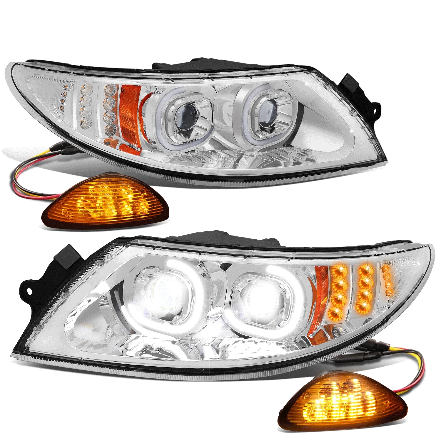 Fit 02-16 International 4300 4400 4100 Led Drl Projector Headlights+