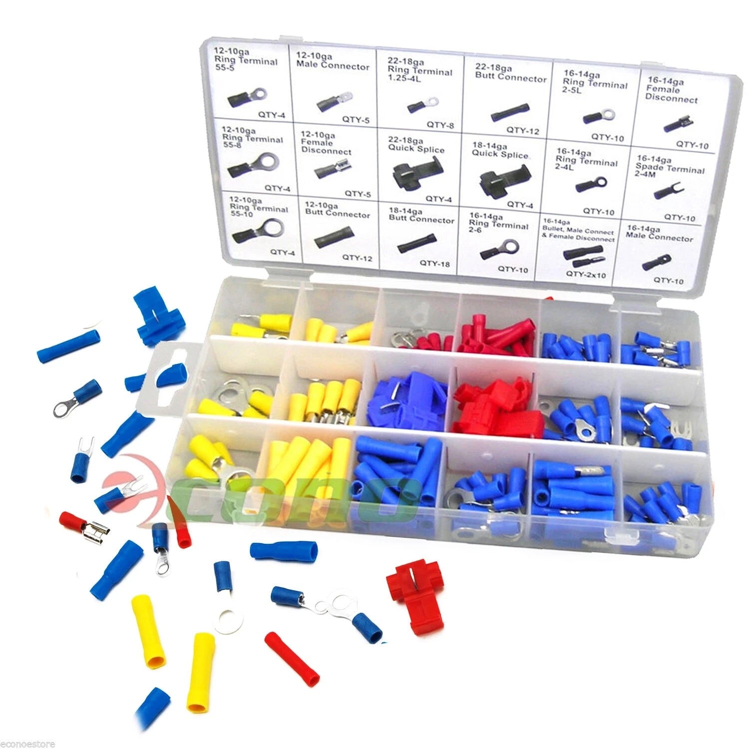 New Terminal Assortment Kit Ring Butt Spade Male Female Bullet Set