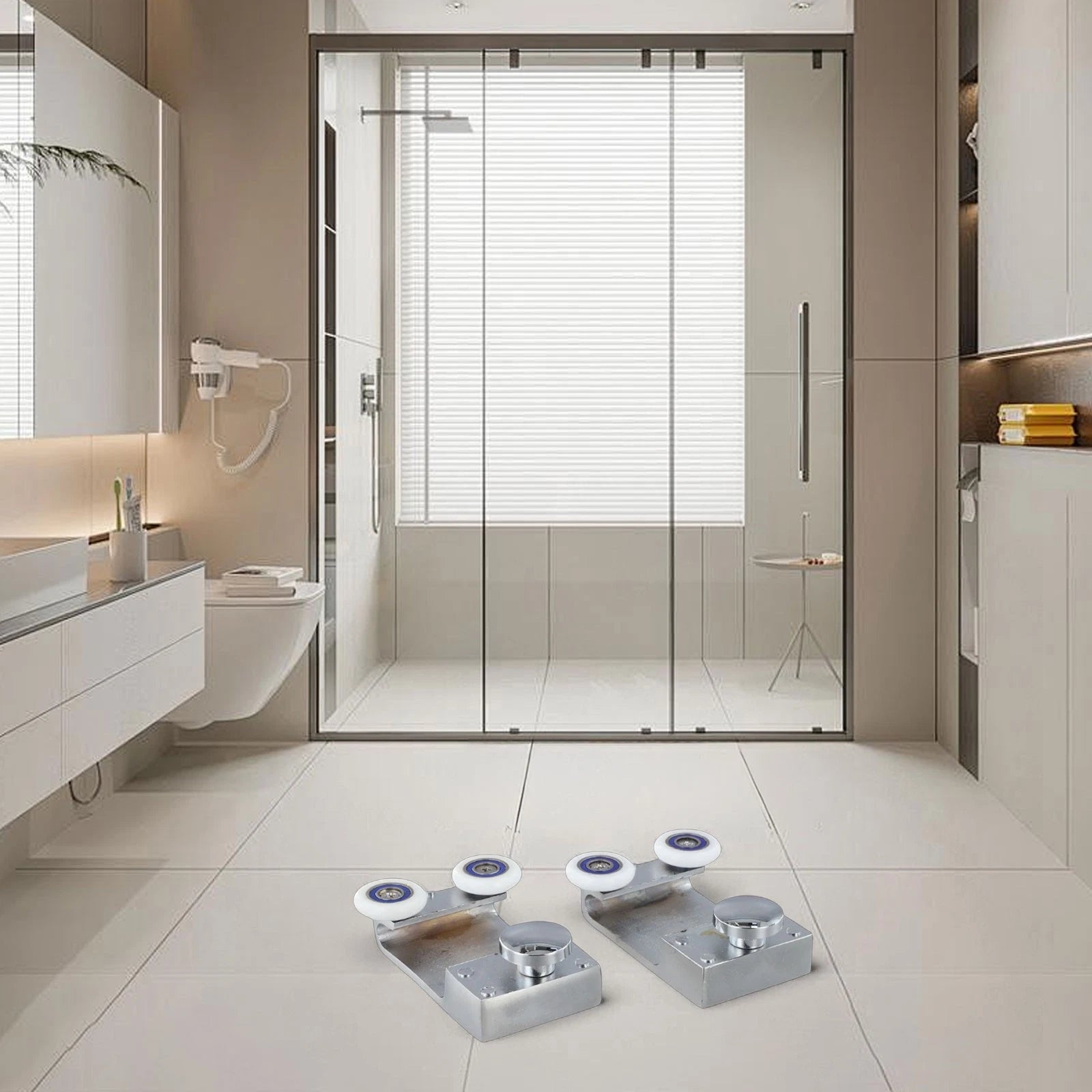 Zinc Alloy Shower Room Rollers With Enlarged Bearings For Enhanced