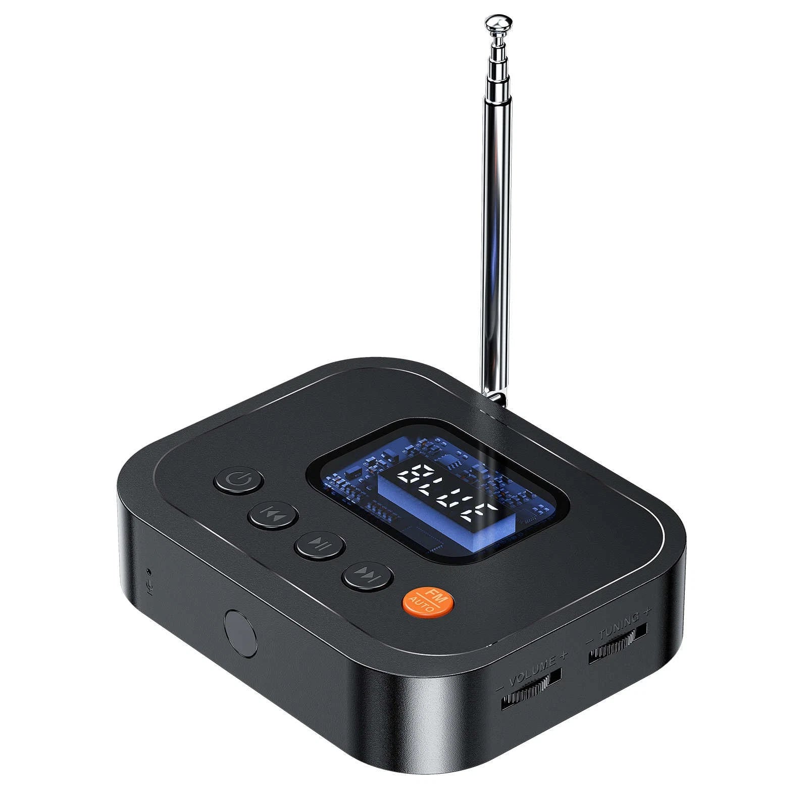 Wireless Bluetooth 6.0 Hifi Audio Receiver Fm Radio Adapter With Led