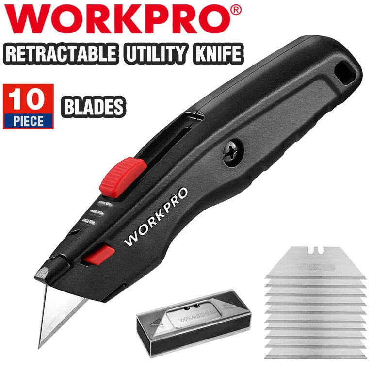 Workpro Premium Utility Knife Quick Change Blade Razor Heavy Duty Box