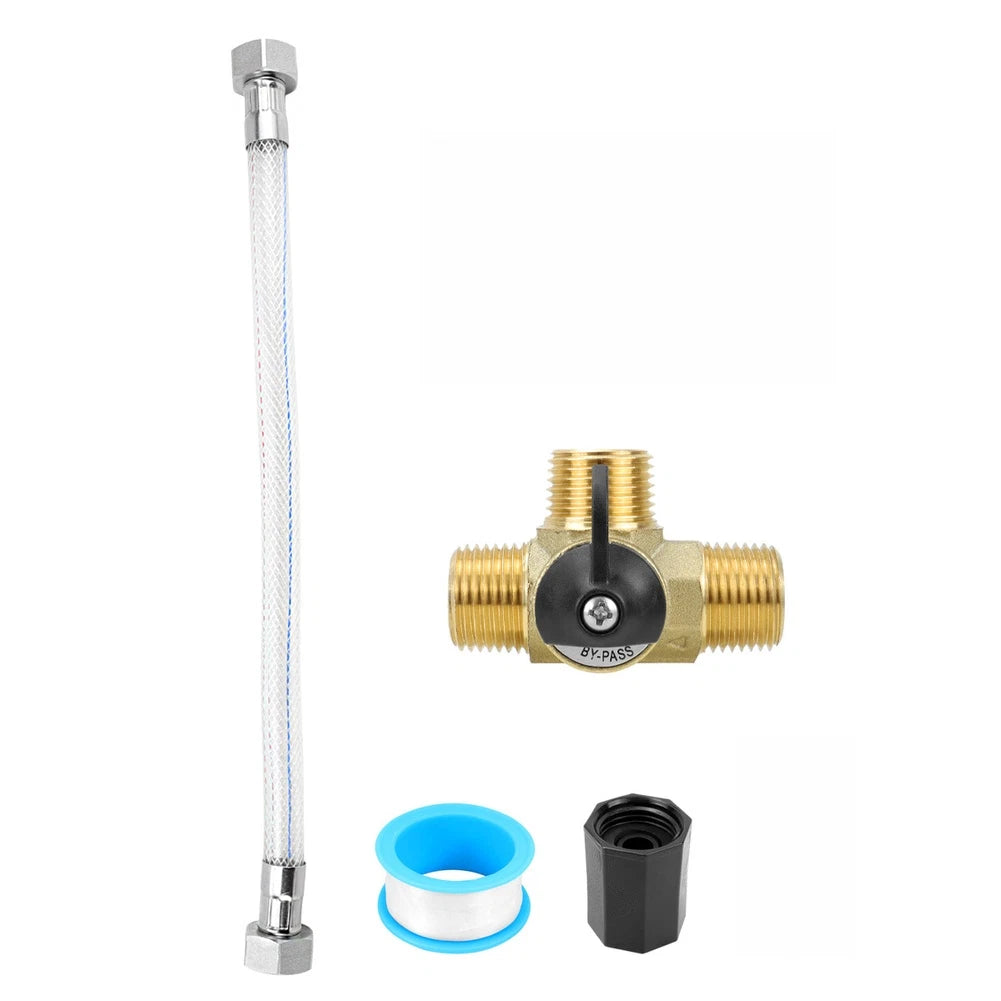 Rv Water Heater Hose And Valve Kit With Brass Construction For Harsh