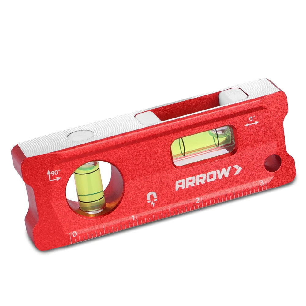 Arrow 4" Torpedo Level Magnetic Leveler Tool With Sae Metric Scale