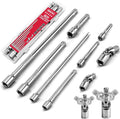 9-Piece Socket Extension Bar Set, 1/4" & 3/8" Drive Ratchet Extensions
